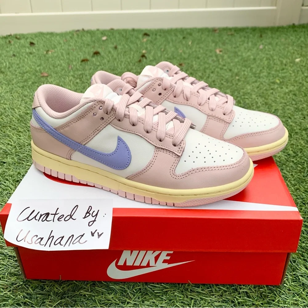 Nike Dunk low White pastel pink shoes - Picture 2 of 5